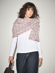 Camel Checked - Жеңіл шарф - 7суретінің 2 суреті