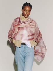 Pink Plisse Foil Lightweight Scarf - Image 1 of 8