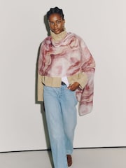 Pink Plisse Foil Lightweight Scarf - Image 2 of 8
