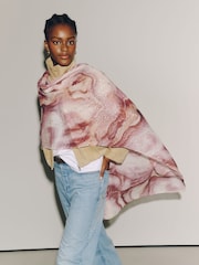 Pink Plisse Foil Lightweight Scarf - Image 3 of 8