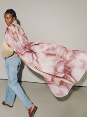 Pink Plisse Foil Lightweight Scarf - Image 4 of 8