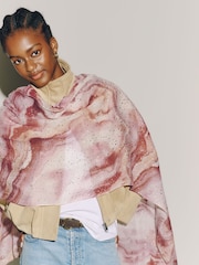Pink Plisse Foil Lightweight Scarf - Image 5 of 8