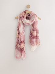Pink Plisse Foil Lightweight Scarf - Image 6 of 8