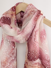 Pink Plisse Foil Lightweight Scarf - Image 7 of 8