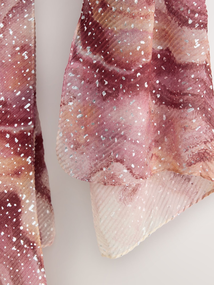 Pink Plisse Foil Lightweight Scarf - Image 8 of 8
