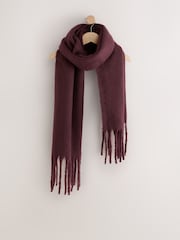 Chocolate Brown Heavyweight Fringe Scarf - Image 4 of 6