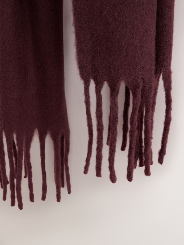 Chocolate Brown Heavyweight Fringe Scarf - Image 6 of 6