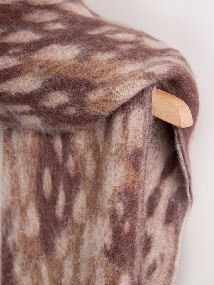 Brown Deer Print Heavyweight Blanket Scarf - Image 7 of 7