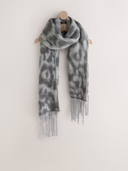 Grey Leopard Heavyweight Blanket Scarf - Image 5 of 7