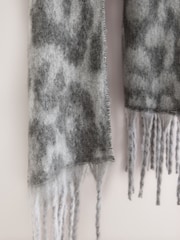 Grey Leopard Heavyweight Blanket Scarf - Image 7 of 7