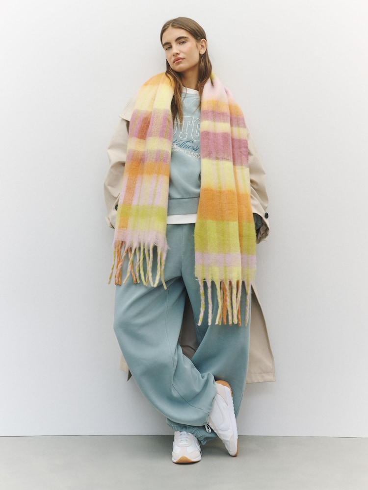 Yellow Check Heavyweight Blanket Scarf - Image 2 of 6