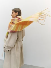 Yellow Check Heavyweight Blanket Scarf - Image 4 of 6
