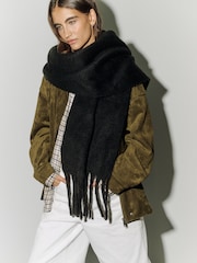 Black Heavyweight Blanket Scarf - Image 1 of 9