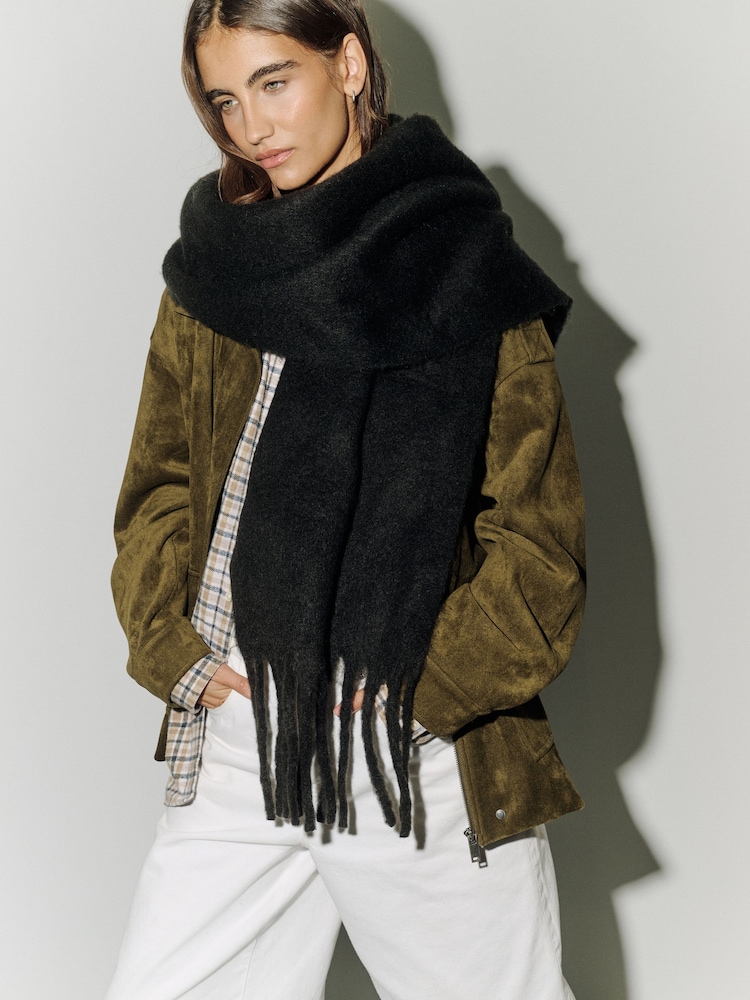 Black Heavyweight Blanket Scarf - Image 1 of 9
