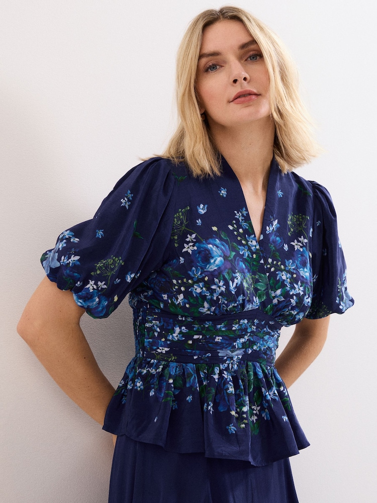 Phase Eight Blue Safa Floral Blouse - Image 1 of 7