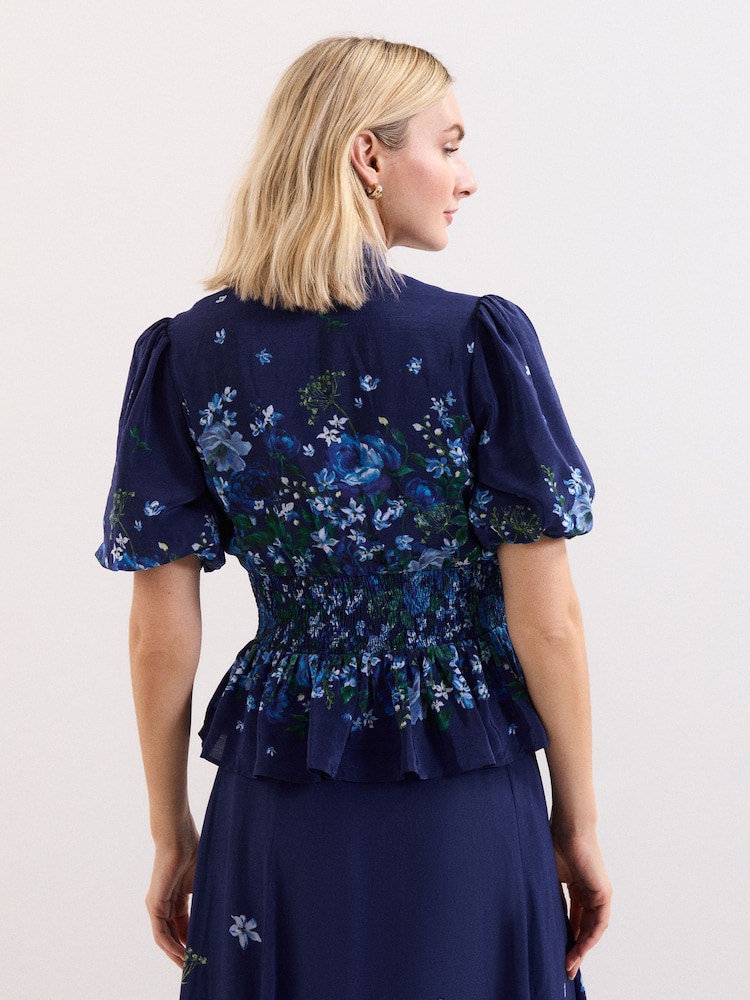 Phase Eight Blue Safa Floral Blouse - Image 2 of 7