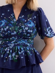 Phase Eight Blue Safa Floral Blouse - Image 4 of 7