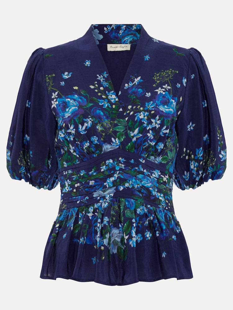 Phase Eight Blue Safa Floral Blouse - Image 7 of 7