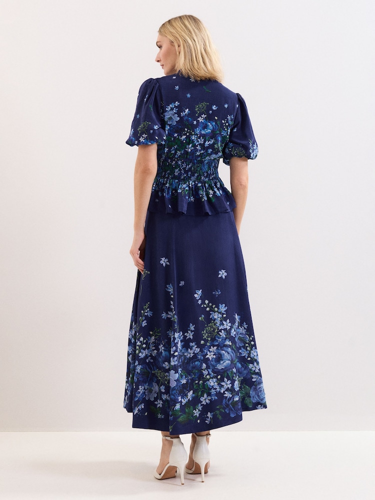 Phase Eight Blue Maeve Floral Skirt - Image 2 of 7
