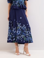 Phase Eight Blue Maeve Floral Skirt - Image 3 of 7