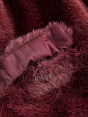 Burgundy Red Faux Fur Gilet Cover-Up - Image 7 of 7