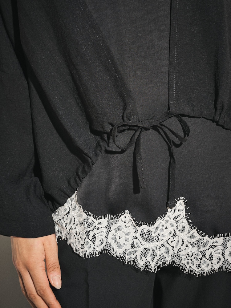 Black Tie Front Lightweight Jacket - Image 6 of 6