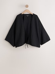 Black Tie Front Lightweight Jacket - Image 7 of 9