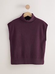 Bordowy - Tank Roll Neck Cover-Up - Obraz 1 z 3