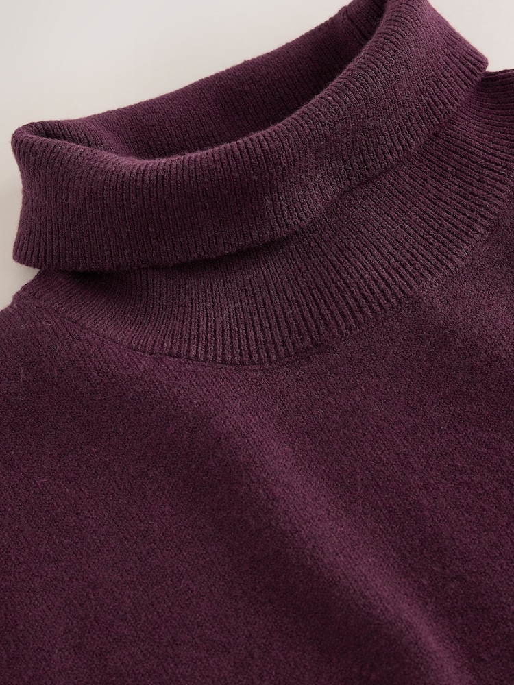 Bordowy - Tank Roll Neck Cover-Up - Obraz 3 z 3