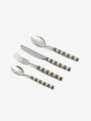16 Piece Natural Stripe Ceramic Handle Cutlery Set - Image 3 of 3