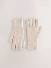 Ecru Ribbed Gloves - Image 1 of 3