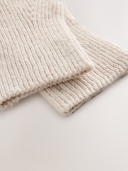 Ecru Ribbed Gloves - Image 2 of 3