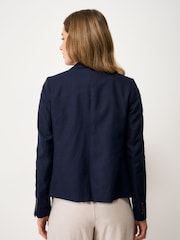Crew Clothing Dark Blue Linen & Cotton Blazer - Image 2 of 5