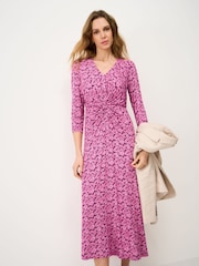 Crew Clothing Flora 3/4 Langermet Printet Jerseykjole - Bilde 3 av 5