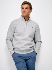 Crew Clothing Grey Classic Half Zip Sweatshirt - Image 1 of 5
