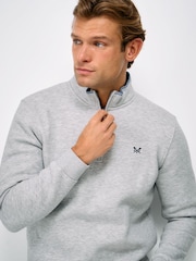 Crew Clothing Grey Classic Half Zip Sweatshirt - Image 4 of 5