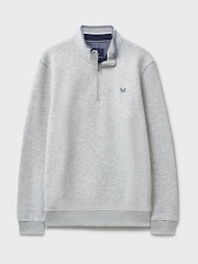 Crew Clothing Grey Classic Half Zip Sweatshirt - Image 5 of 5