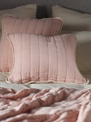 Secret Linen Store Blush Pink Vivienne Quilted Cushion Cover - Image 1 of 4