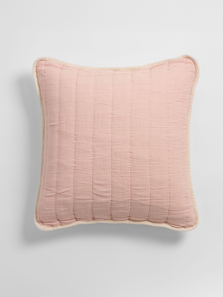 Secret Linen Store Blush Pink Vivienne Quilted Cushion Cover - Image 4 of 4 Secret Linen Store Blush Pink Vivienne Quilted Cushion Cover - Image 4 of 4