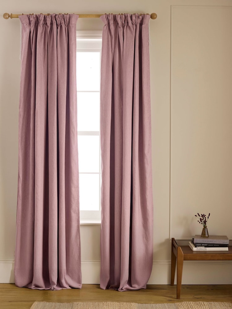 Secret Linen Store Twill Blackout Curtain Pair - תמונה 1 מתוך 2 Secret Linen Store Twill Blackout Curtain Pair - תמונה 1 מתוך 2