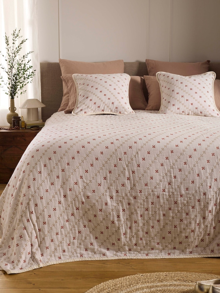 Secret Linen Store Natural Cassie Quilted Throw - Image 2 of 5