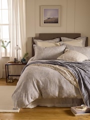 Secret Linen Store French Blue Matilda Cotton Jacquard Duvet Cover - Image 1 of 3
