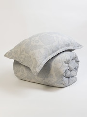 Secret Linen Store French Blue Matilda Cotton Jacquard Duvet Cover - Image 2 of 3