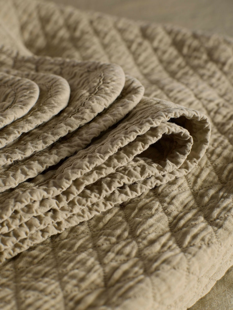Secret Linen Store Soft Sage Evelyn Quilted Throw - Image 2 of 4