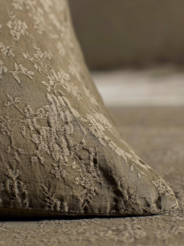 Secret Linen Store Dark Olive Claudia Cotton Linen Duvet Cover - Image 2 of 3