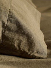 Secret Linen Store Khaki 100% Cotton Pillowcase - Image 2 of 3