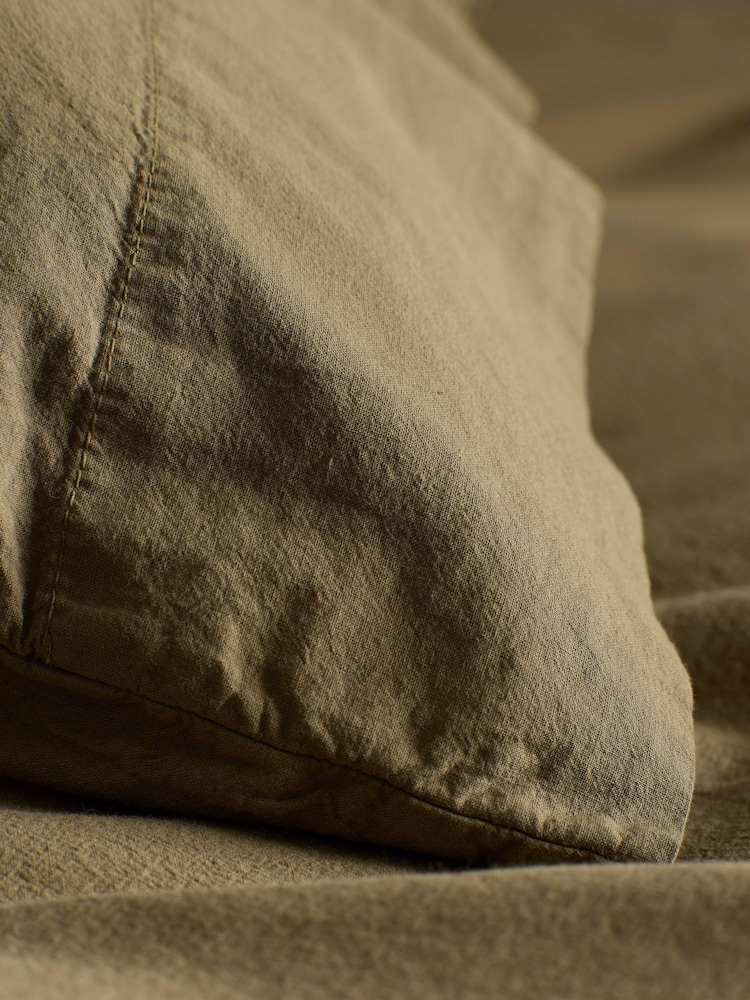 Secret Linen Store Khaki 100% Cotton Pillowcase - Image 2 of 3 Secret Linen Store Khaki 100% Cotton Pillowcase - Image 2 of 3