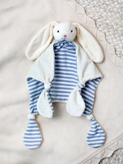 JoJo Maman Bébé Blue Stripe Rabbit Comforter - Image 1 of 4