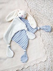 JoJo Maman Bébé Blue Stripe Rabbit Comforter - Image 3 of 4