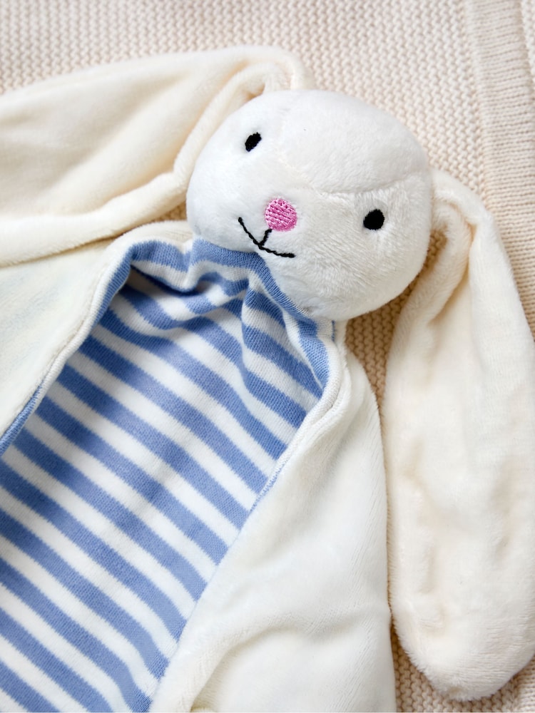 JoJo Maman Bébé Blue Stripe Rabbit Comforter - Image 4 of 4